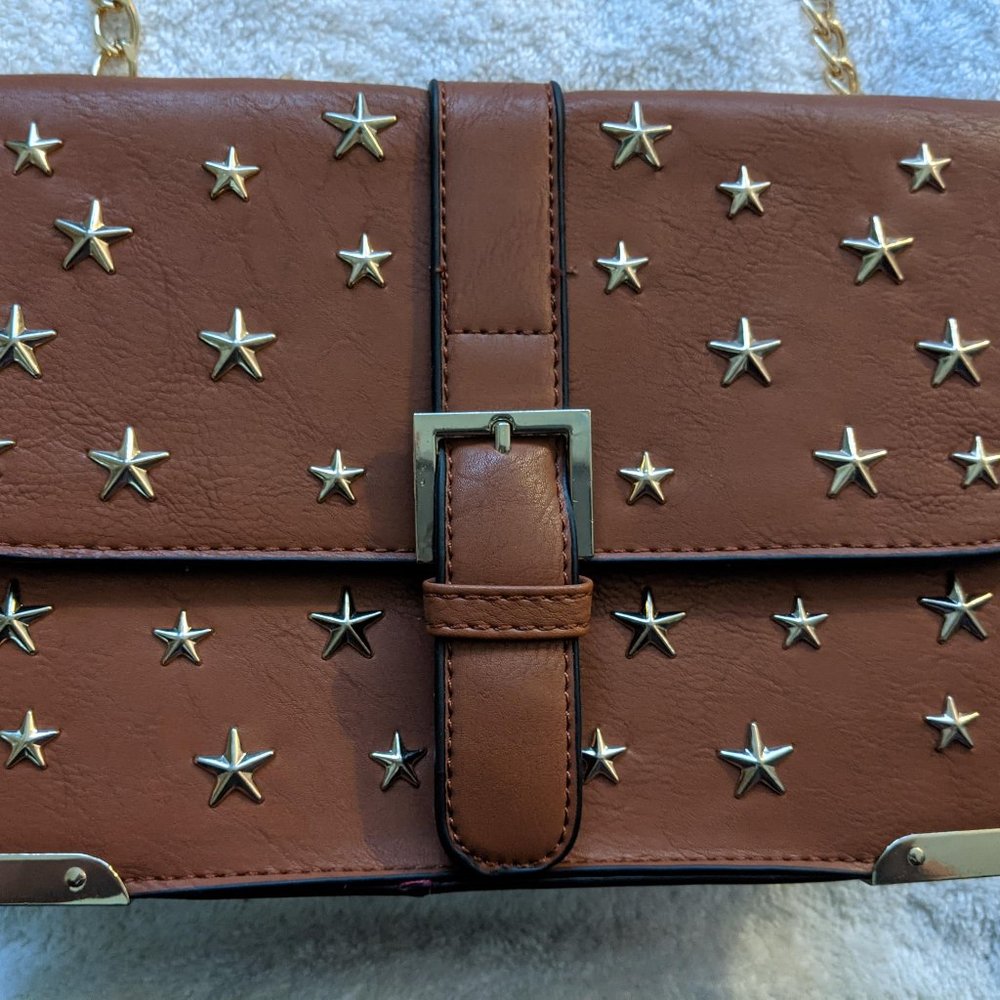 Kiss Me Couture Gold Star Studded Purse